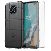 Asuwish Phone Case for Nokia G50 5G with Tempered Glass Screen Protector Cover and Slim Thin Hard Mobile Film TPU Protection Full Body Cell Accessories Protective NokiaG50 G 50 50G Women Men Black